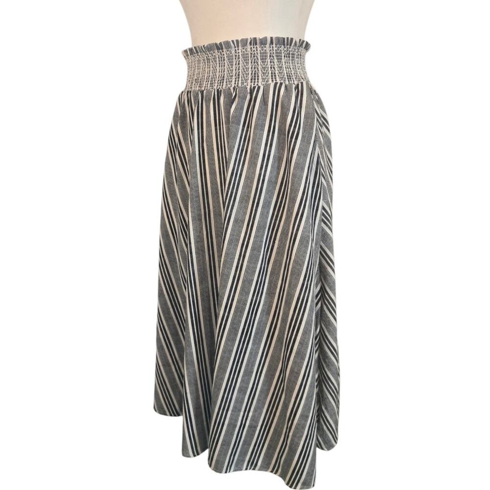 Flint & Moss New York Womens Maxi Skirt White & Black Stripes Boho Chic Size XL - Picture 2 of 5